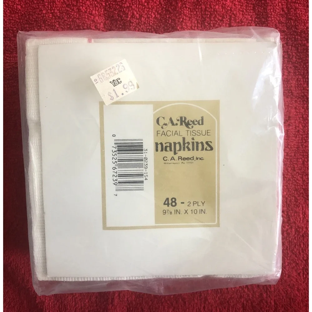 Vintage CA Reed Napkins 48 Count Christmas Poinsettia New Old Stock Made USA